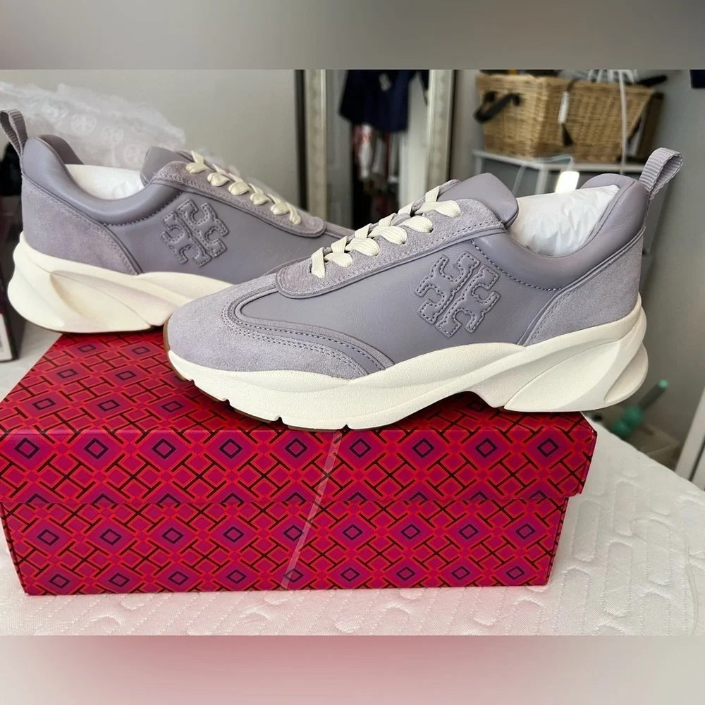 NIB Tory Burch Good Luck Trainer Spring Lavender - size 8